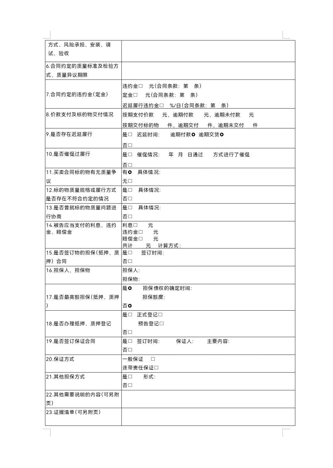 買賣合同糾紛要素式起訴狀填寫_違約金起訴狀怎么寫_民間借貸糾紛起訴狀模板使用指引